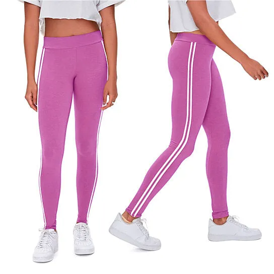 4-Pack: Women's Ultra-Soft Striped Yoga Leggings