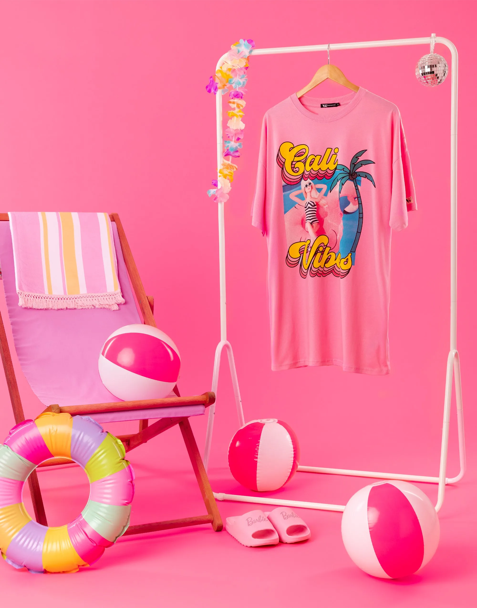 Barbie Cali Vibes Pink Oversized T-Shirt Dress