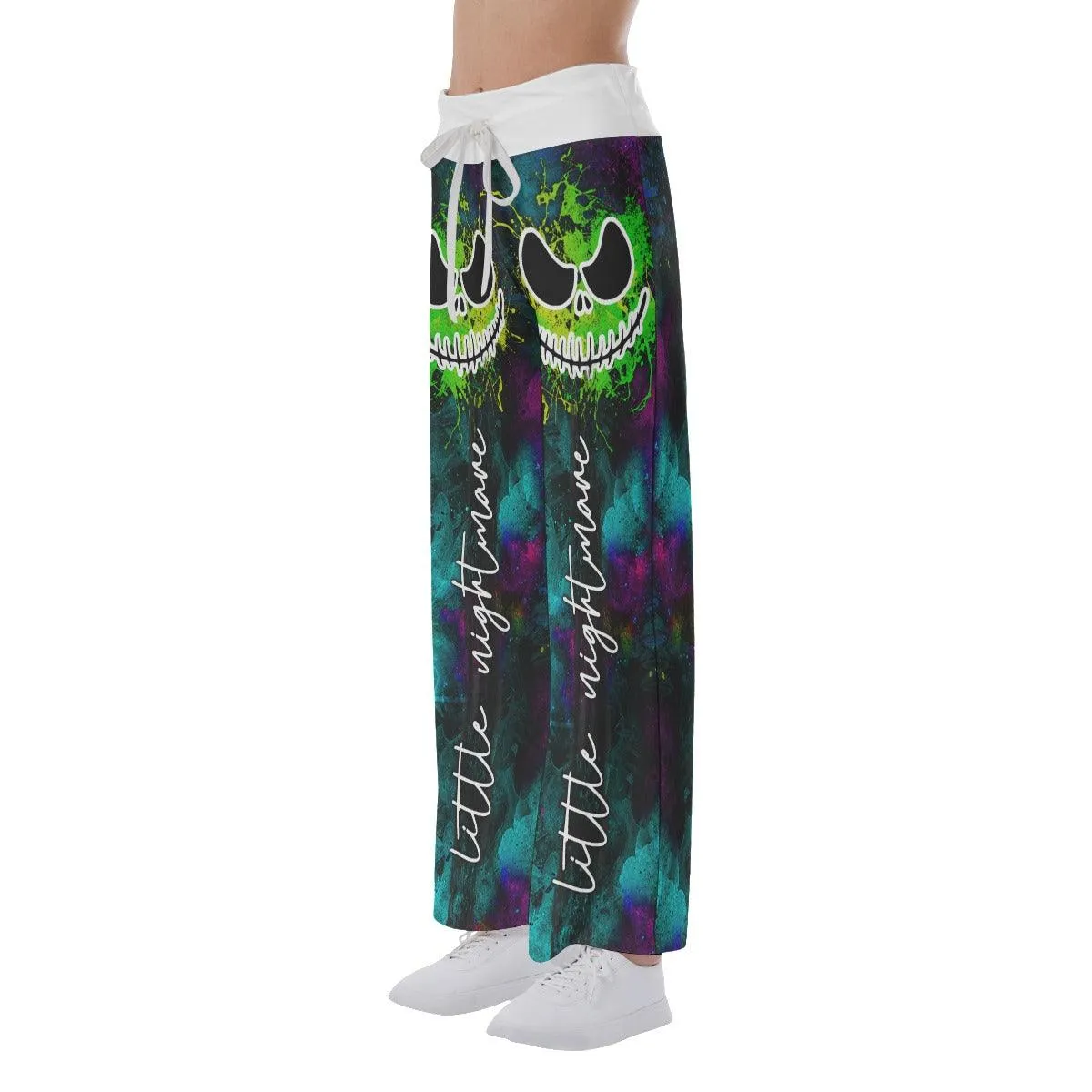 Blue Ocean Skull High-waisted Wide Leg Pants