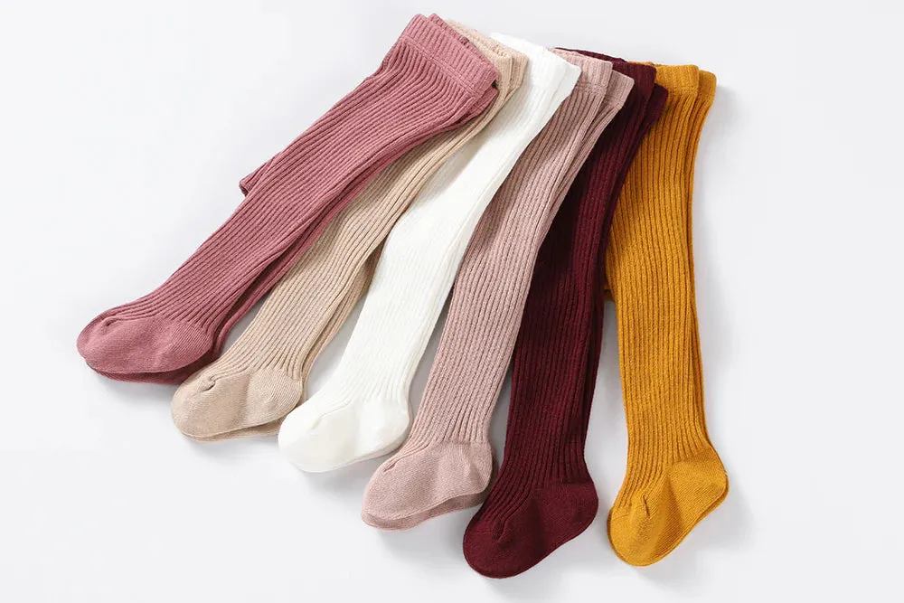 Mamer Classic Cotton Ribbed Tights - Dusty Pink