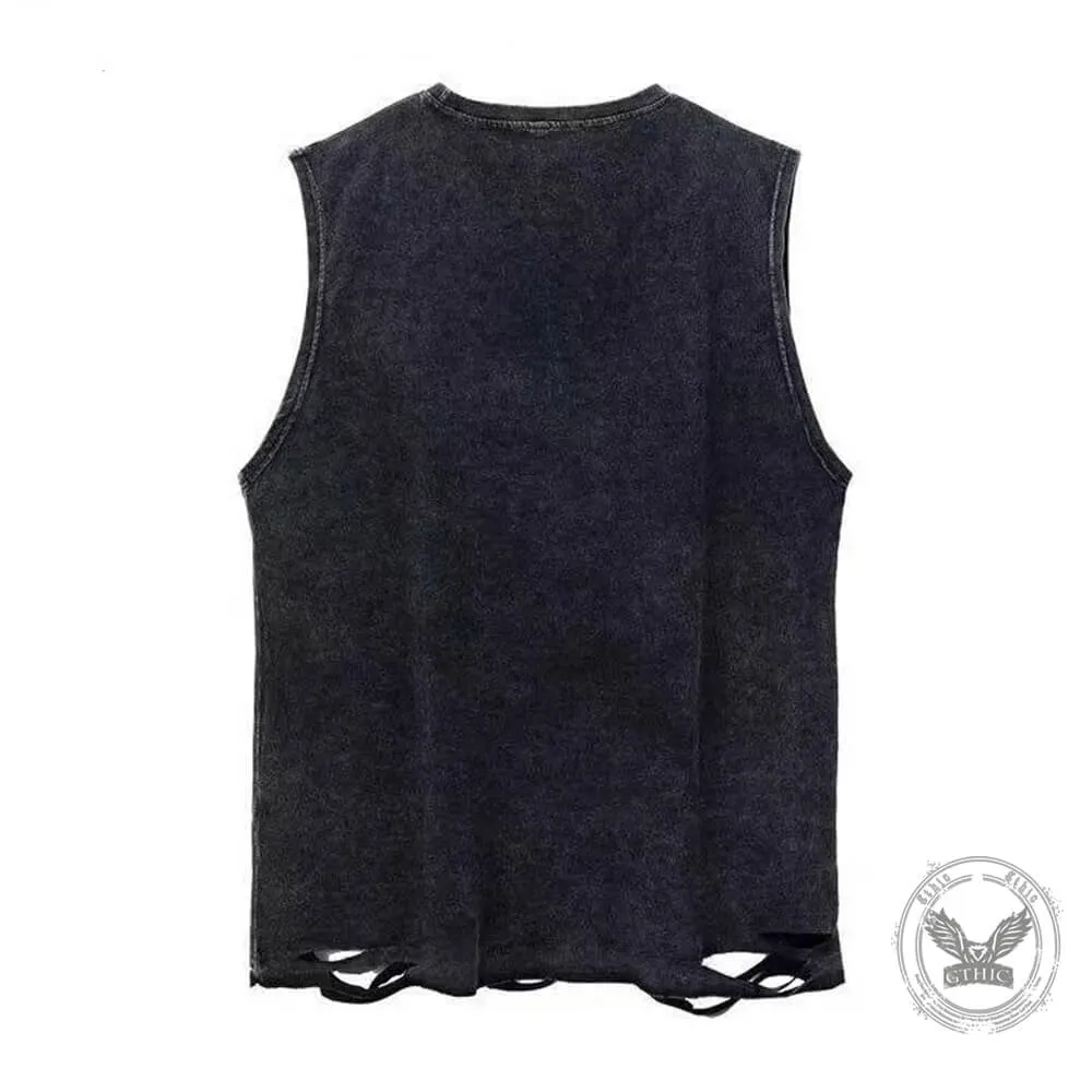 Morning Fuckers Vintage Washed Cotton Vest Top