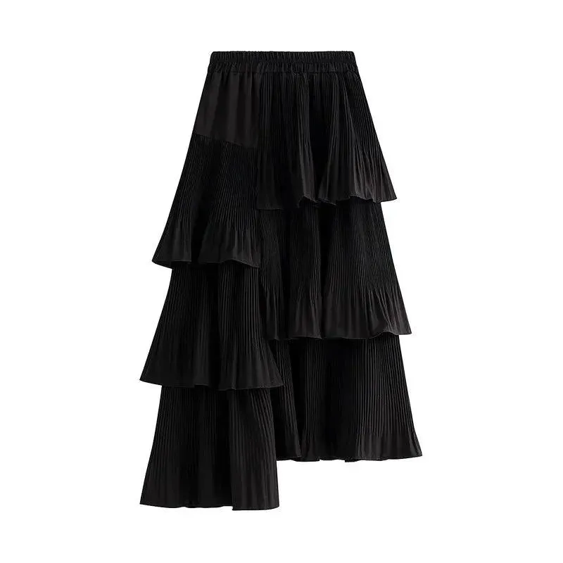 Pleated Skirt Fashion Irregular Ruffled Edges