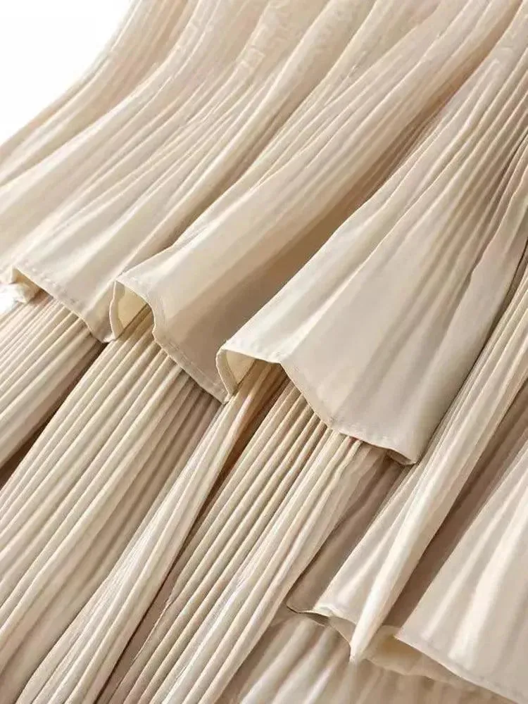 Pleated Skirt Fashion Irregular Ruffled Edges